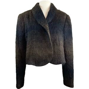 Emil Rutenberg Collection Mohair Faux Fur Coat Jacket Ombre Brown Black Size M
